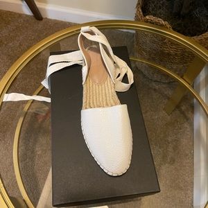White leather espadrille sandals by Banana Republic